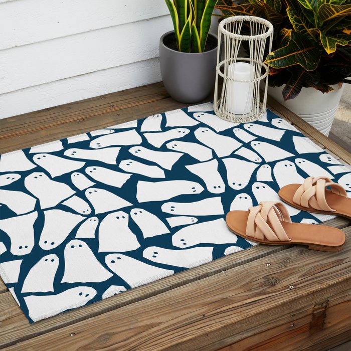 Halloween ghosts pattern  Outdoor Rug Gallery Image 2
