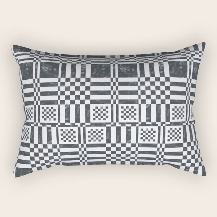 Structured Lines Grid Rectangular Pillow Gallery Image 2