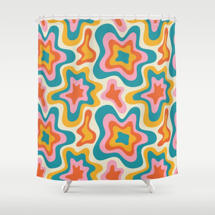 Colorful psychedelic hippie tie dye art pattern Shower Curtain Gallery Image 1