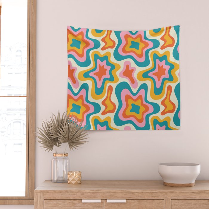 Colorful psychedelic hippie tie dye art pattern Wall Tapestry Gallery Image 2