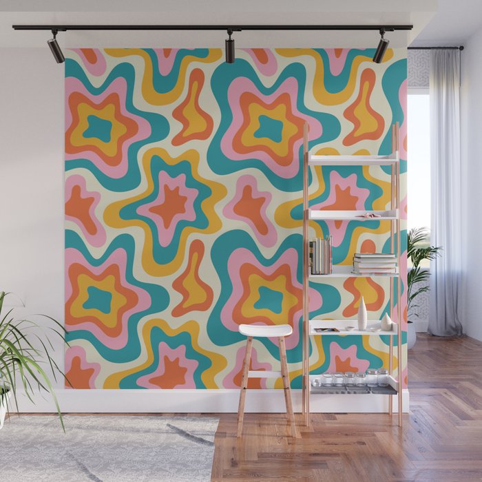 Colorful psychedelic hippie tie dye art pattern Wall Mural Gallery Image 1