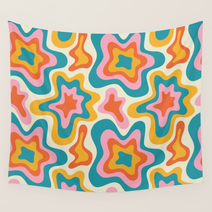 Colorful psychedelic hippie tie dye art pattern Wall Tapestry Gallery Image 4