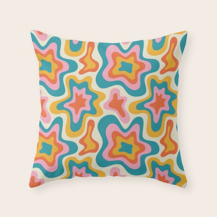 Colorful psychedelic hippie tie dye art pattern Throw Pillow Gallery Image 6