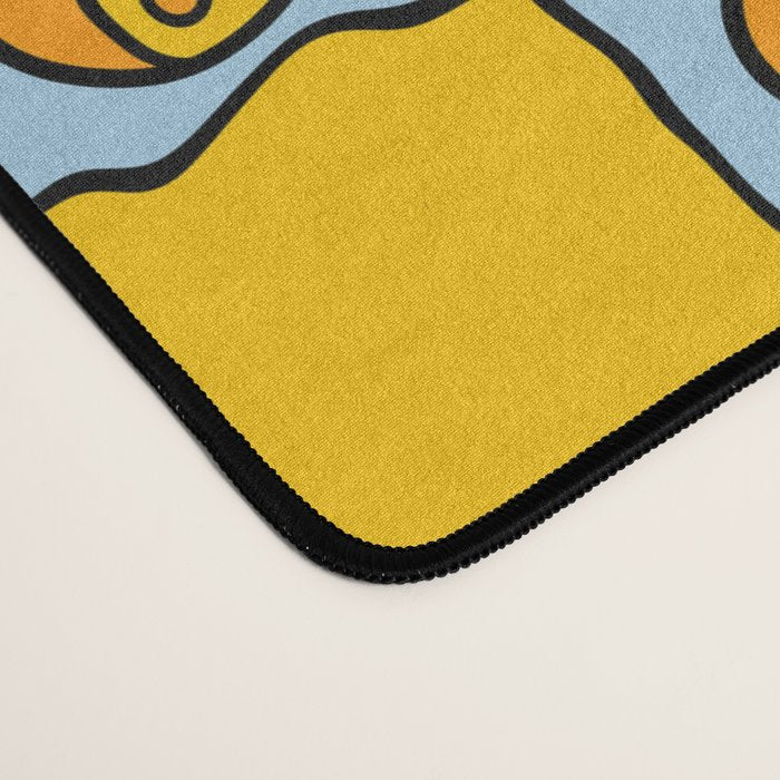 Yellow Ying Yang Checkered Print Desk Mat Gallery Image 4