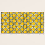 Yellow Ying Yang Checkered Print Desk Mat Gallery Image 3
