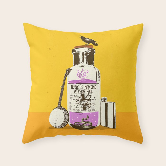 MUSIC IS MEDICINE Throw Pillow Gallery Image 1