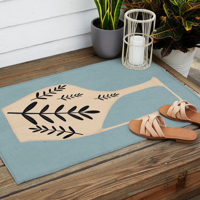 Minimal Abstract Art Vase 23 Outdoor Rug Gallery Image 2