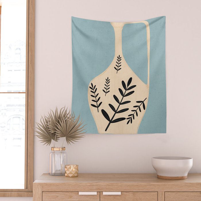 Minimal Abstract Art Vase 23 Wall Tapestry Gallery Image 2