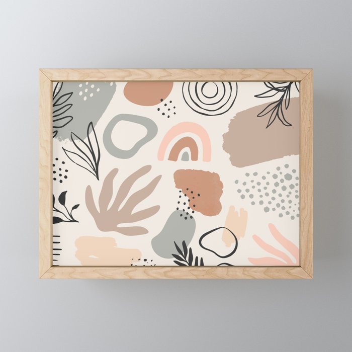 Organic abstract nature art shapes collection Mini Art Print Gallery Image 1