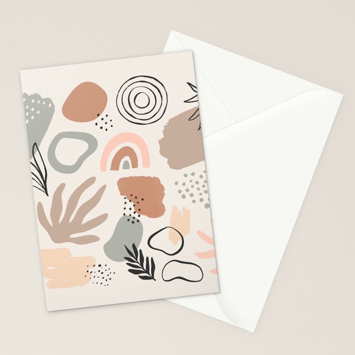 Organic abstract nature art shapes collection Stationery Card Gallery Image 2