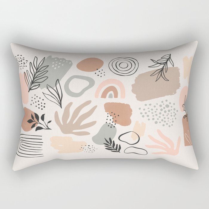 Organic abstract nature art shapes collection Rectangular Pillow Gallery Image 1