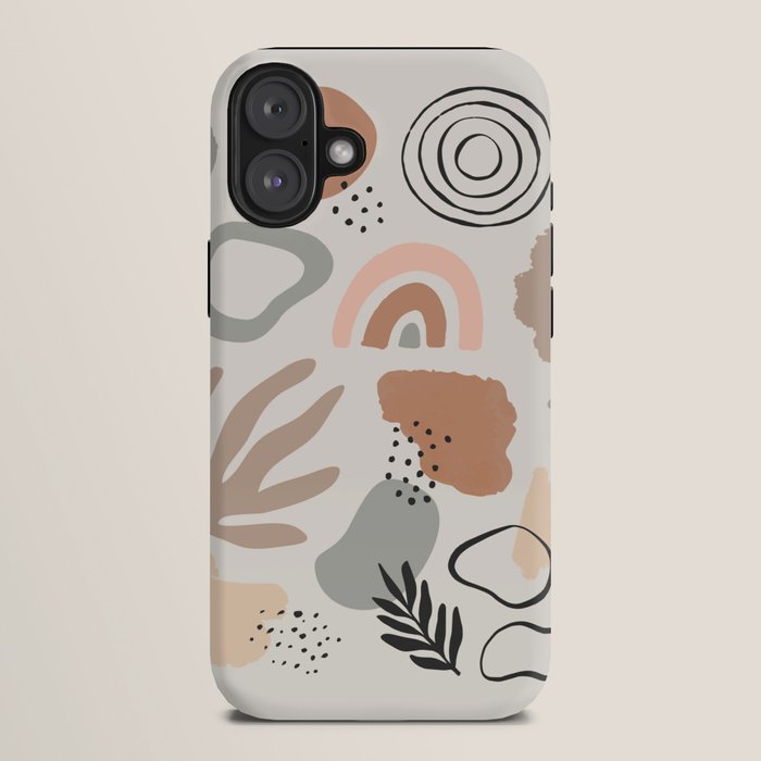 Organic abstract nature art shapes collection iPhone Case Gallery Image 10