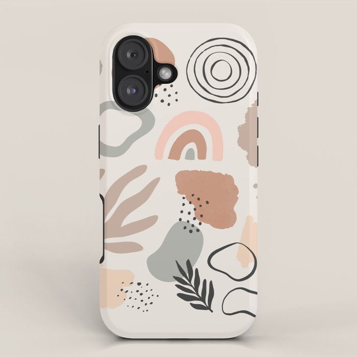 Organic abstract nature art shapes collection iPhone Case Gallery Image 1