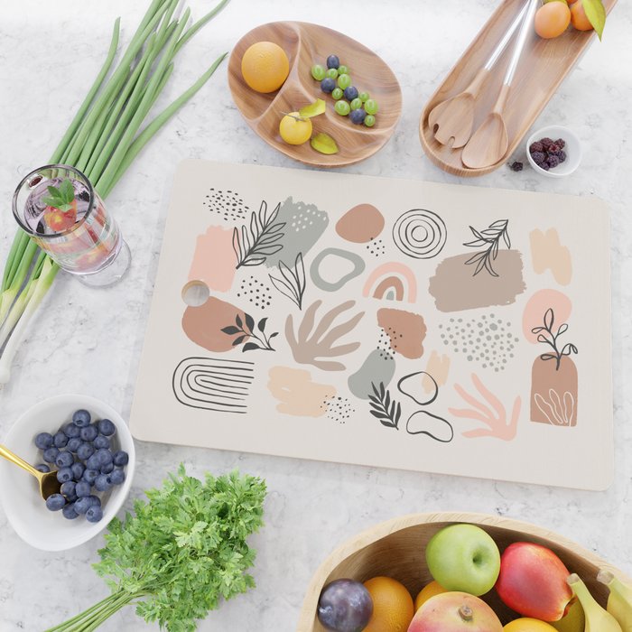 Organic abstract nature art shapes collection Cutting Board Gallery Image 2