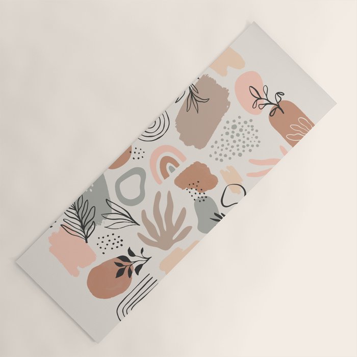 Organic abstract nature art shapes collection Yoga Mat Gallery Image 1