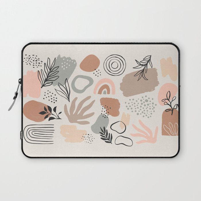 Organic abstract nature art shapes collection Laptop Sleeve Gallery Image 1