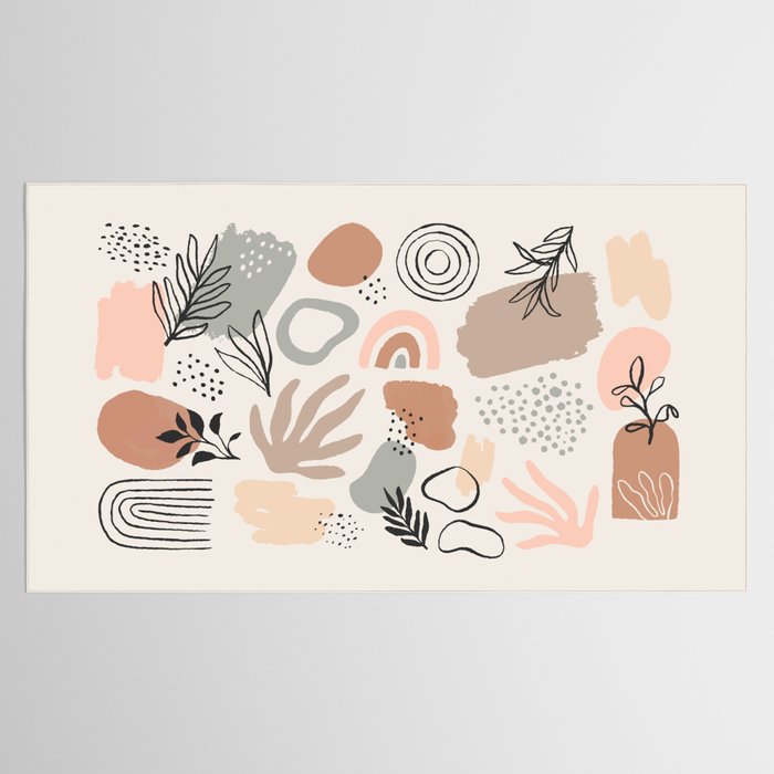 Organic abstract nature art shapes collection Tablecloth Gallery Image 2