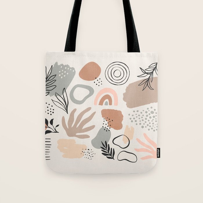 Organic abstract nature art shapes collection Tote Bag Gallery Image 1