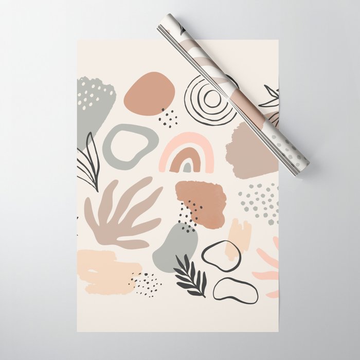 Organic abstract nature art shapes collection Wrapping Paper Gallery Image 1