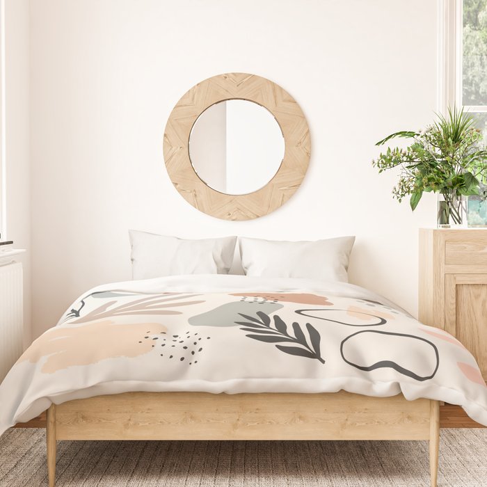Organic abstract nature art shapes collection Duvet Cover Gallery Image 3