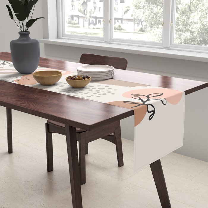 Organic abstract nature art shapes collection Table Runner Gallery Image 2