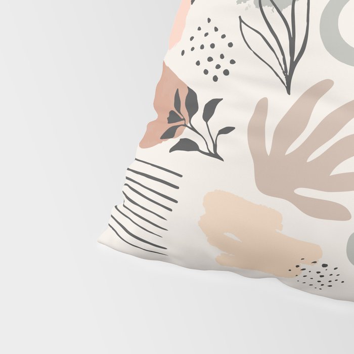 Organic abstract nature art shapes collection Pillow Sham Gallery Image 4