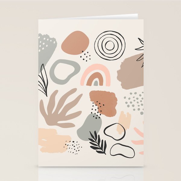 Organic abstract nature art shapes collection Stationery Card Gallery Image 1