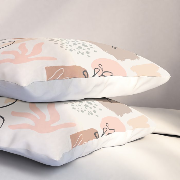 Organic abstract nature art shapes collection Pillow Sham Gallery Image 3