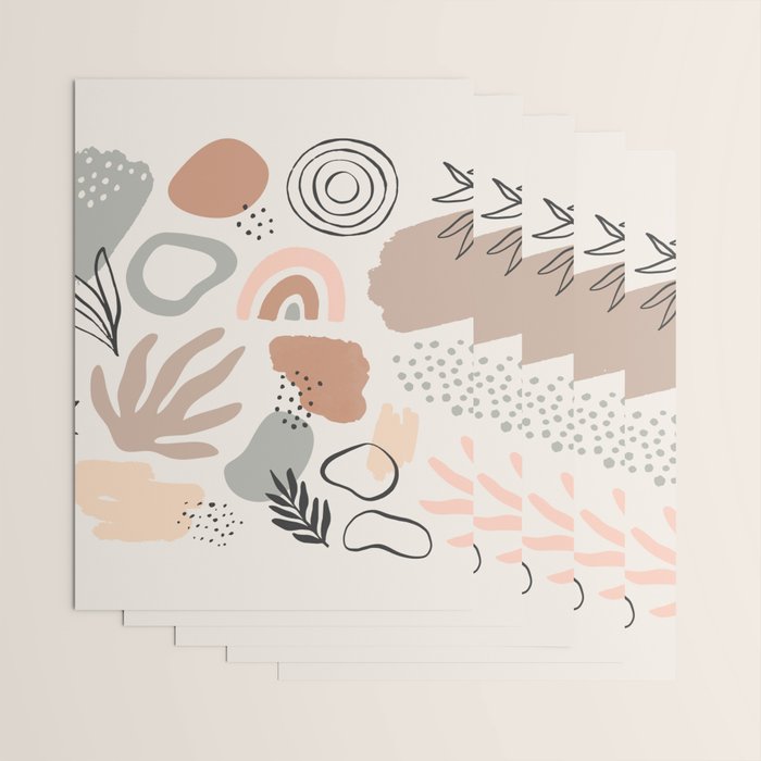 Organic abstract nature art shapes collection Wrapping Paper Gallery Image 3