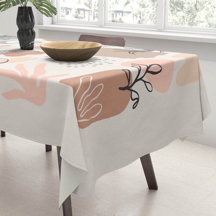 Organic abstract nature art shapes collection Tablecloth Gallery Image 3