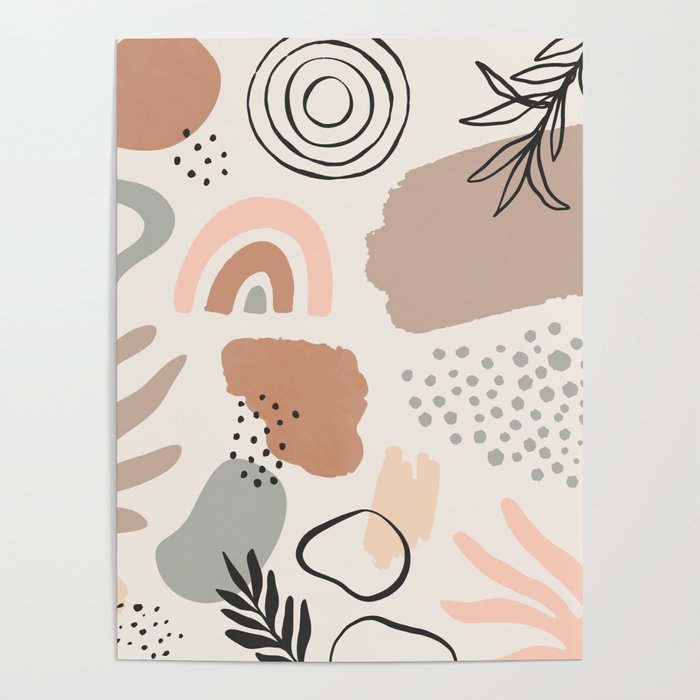 Organic abstract nature art shapes collection Poster Gallery Image 4