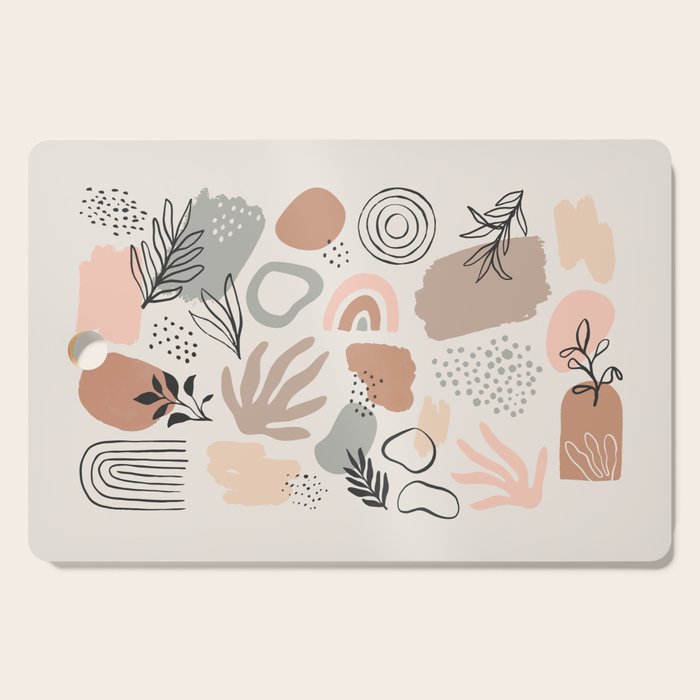 Organic abstract nature art shapes collection Cutting Board Gallery Image 1