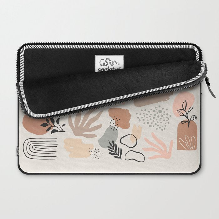 Organic abstract nature art shapes collection Laptop Sleeve Gallery Image 2