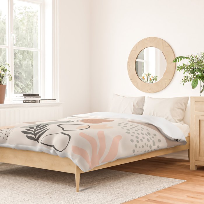 Organic abstract nature art shapes collection Duvet Cover Gallery Image 2