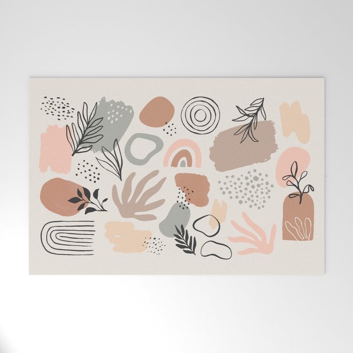 Organic abstract nature art shapes collection Welcome Mat Gallery Image 1