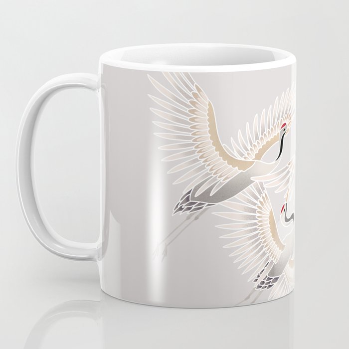 traditional Japanese cranes bright illustration Coffee Mug Gallery Image 3