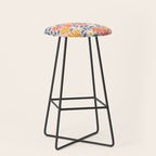 Vintage organic flower nature art pattern Stool Gallery Image 1