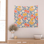 Vintage organic flower nature art pattern Wall Tapestry Gallery Image 2