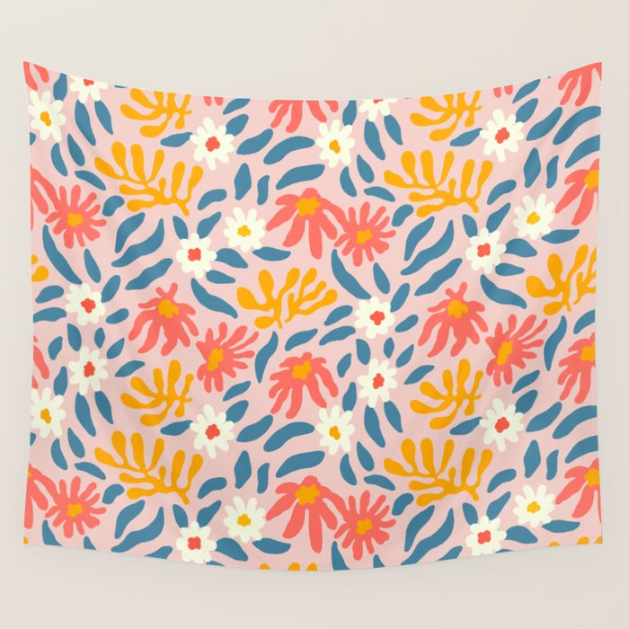 Vintage organic flower nature art pattern Wall Tapestry Gallery Image 4
