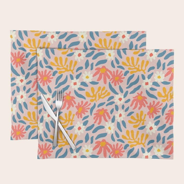 Vintage organic flower nature art pattern Placemat Gallery Image 1