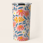 Vintage organic flower nature art pattern Travel Mug Gallery Image 1