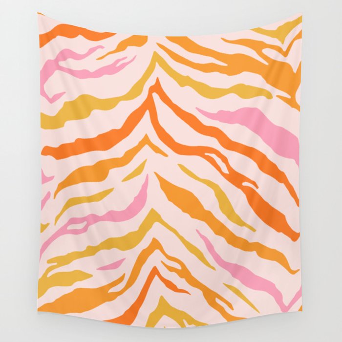 Tiger: PATTERN 07 | The Peach Edition Wall Tapestry Gallery Image 1