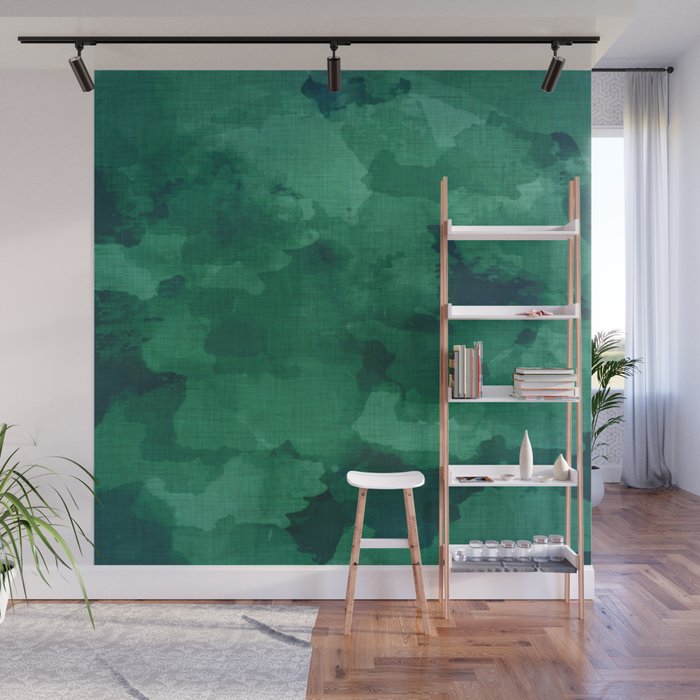emerald watercolor Wall Mural Gallery Image 1