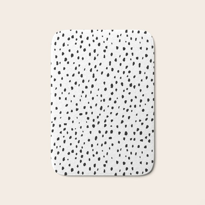 Speckle Dalmatian Pattern (black/white) Bath Mat Gallery Image 1