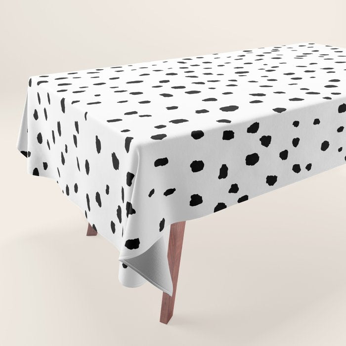 Speckle Dalmatian Pattern (black/white) Tablecloth Gallery Image 1