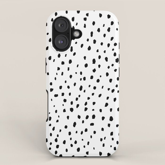 Speckle Dalmatian Pattern (black/white) iPhone Case Gallery Image 1