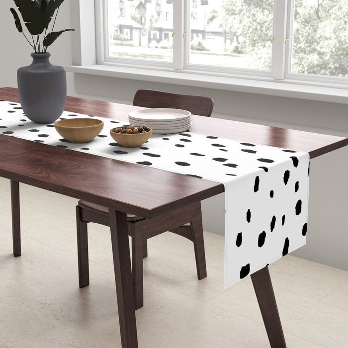 Speckle Dalmatian Pattern (black/white) Table Runner Gallery Image 2