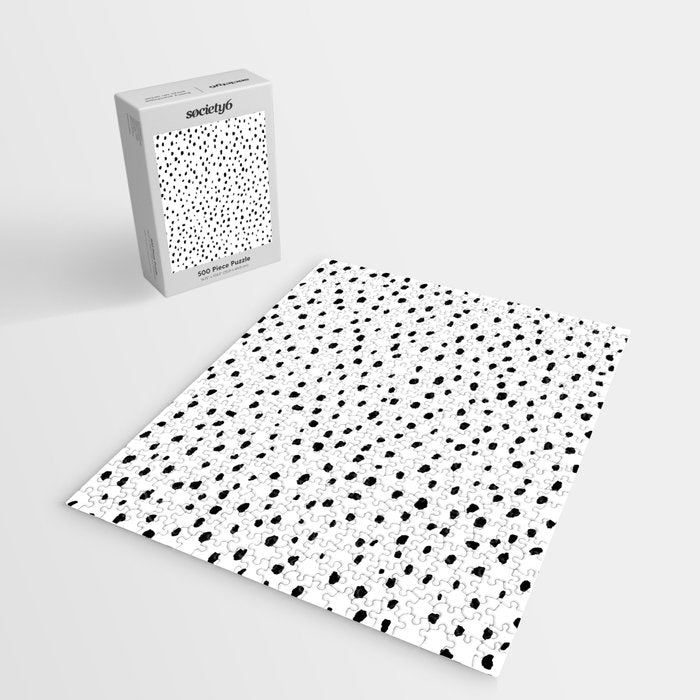 Speckle Dalmatian Pattern (black/white) Jigsaw Puzzle Gallery Image 2