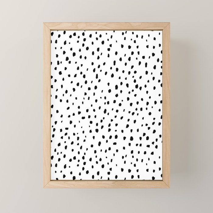 Speckle Dalmatian Pattern (black/white) Mini Art Print Gallery Image 1