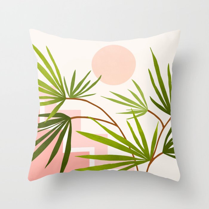 Summer in Belize Abstract Landscape Throw Pillow Gallery Image 6
